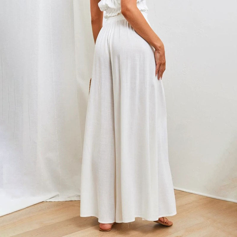 Sofia | High-waist linen wide-leg pants