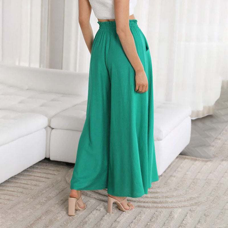 Sofia | High-waist linen wide-leg pants