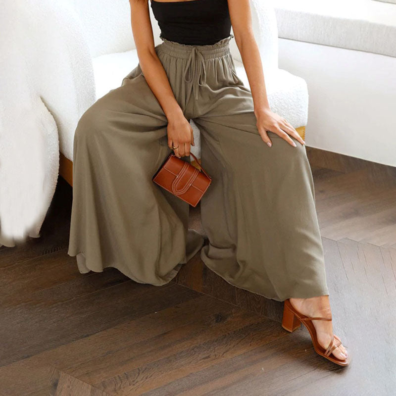 Sofia | High-waist linen wide-leg pants