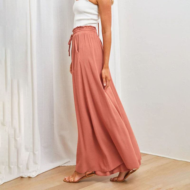 Sofia | High-waist linen wide-leg pants