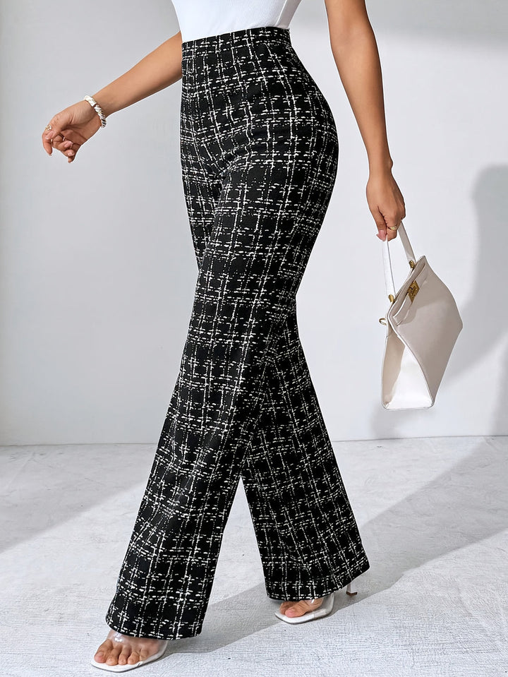 Gaia | Women’s high-waist plaid flared trousers
