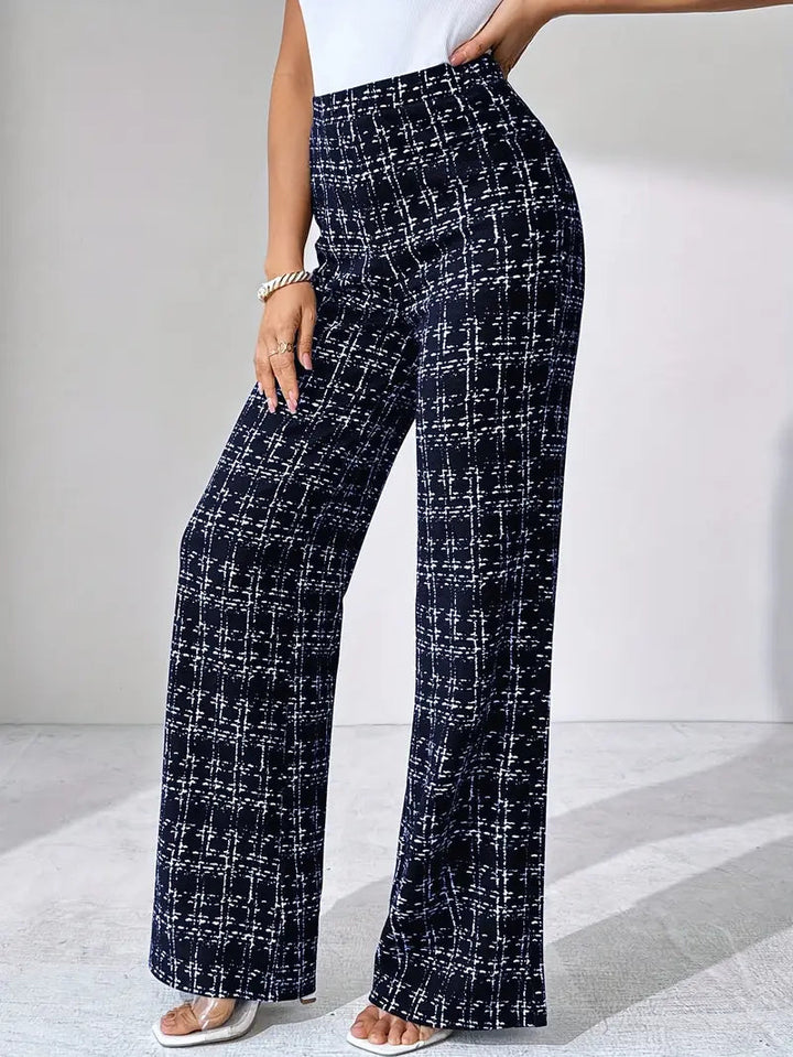 Gaia | Women’s high-waist plaid flared trousers