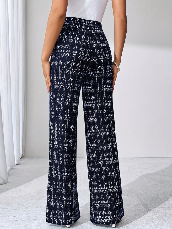 Gaia | Women’s high-waist plaid flared trousers