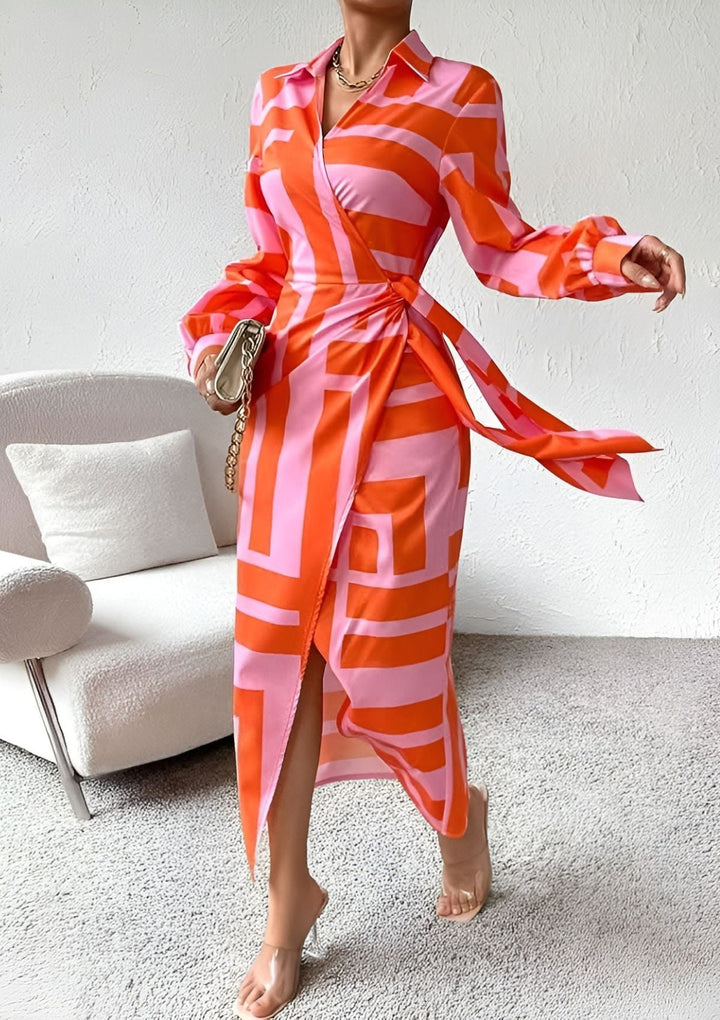 Olivia | Women's geometric wrap dress