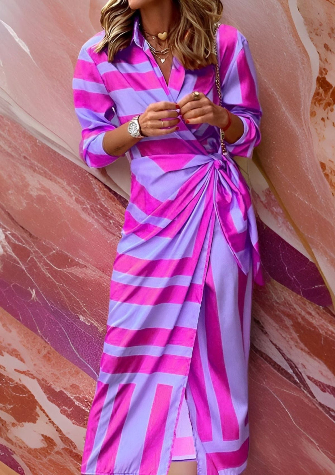 Olivia | Women's geometric wrap dress