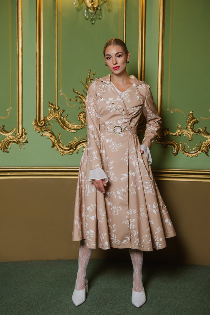 Micaela | Women’s water-resistant double-breasted trench coat with adjustable hood