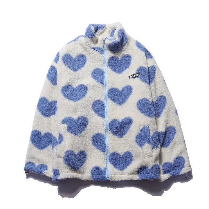 Andrea | Women’s reversible heart fleece jacket