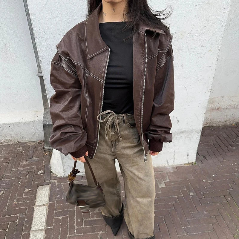 Rory | Women’s jacket with oversized fit and contrast stitching