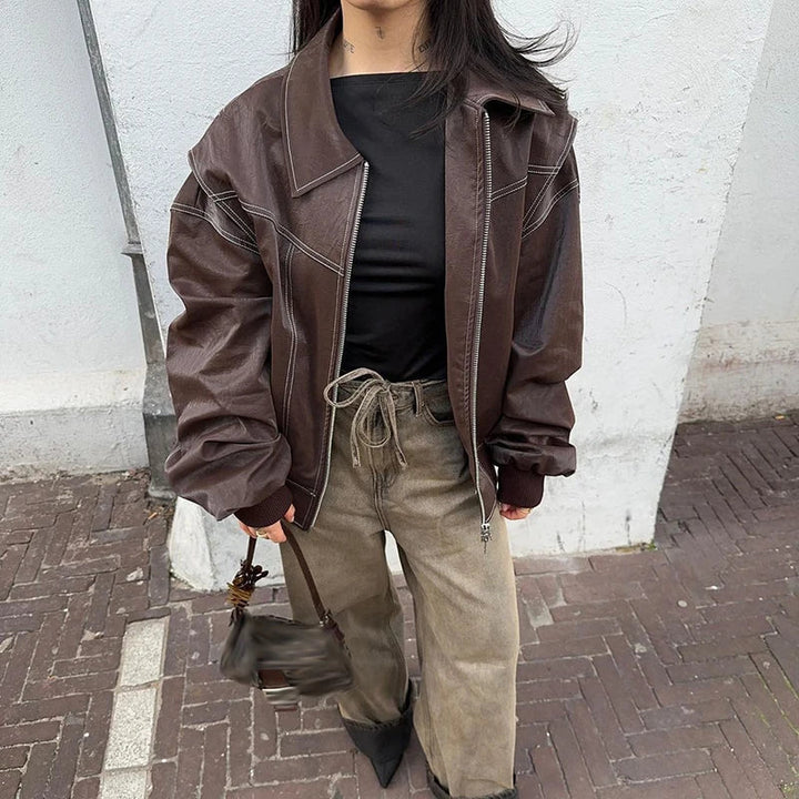 Rory | Women’s jacket with oversized fit and contrast stitching