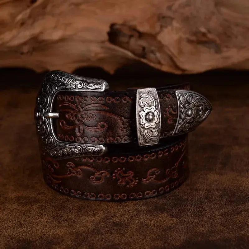 Logan | Men's belt with antique buckle