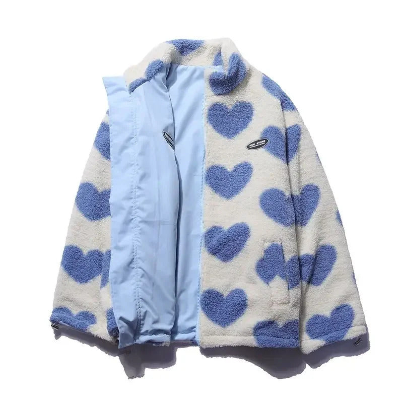 Andrea | Women’s reversible heart fleece jacket