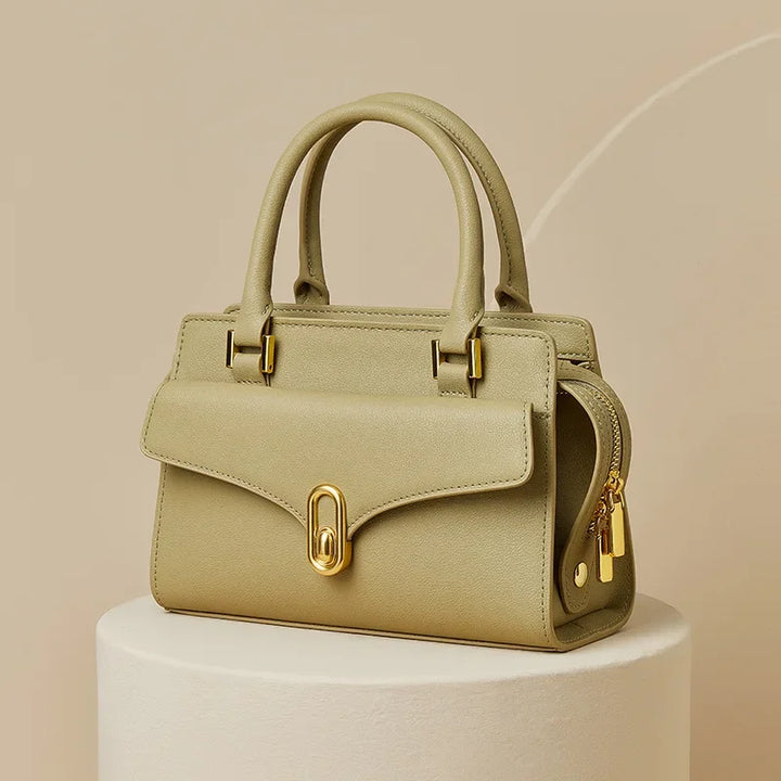 Selena | Women’s genuine leather handbag with gold accents