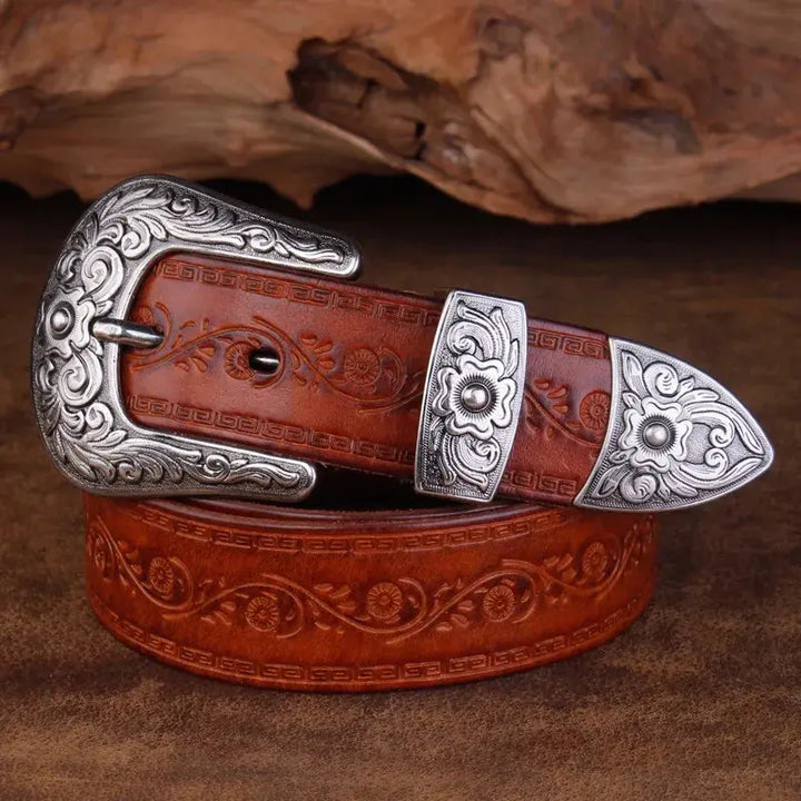 Logan | Men's belt with antique buckle