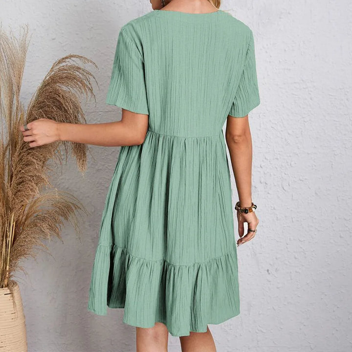 Benedetta | Women’s boho ruffle mini dress with relaxed silhouette
