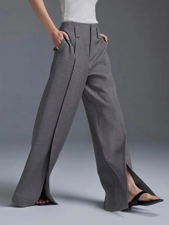 Aria | Semi-slit wide-leg pants