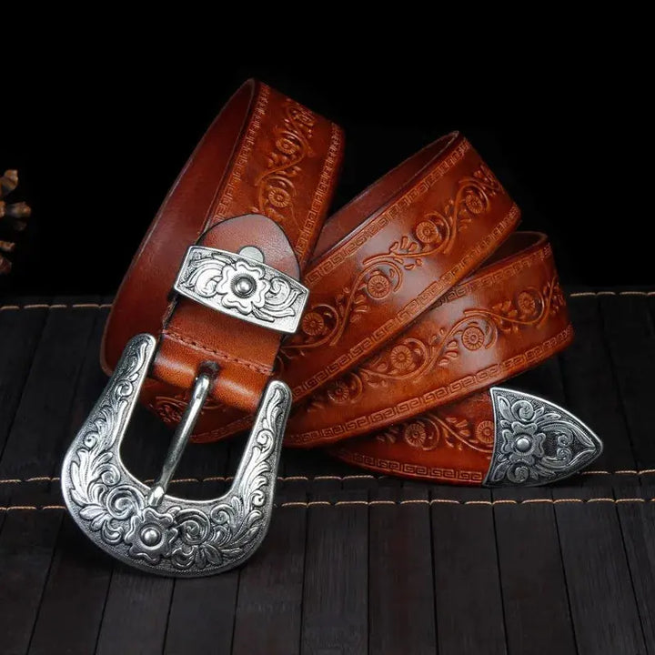 Logan | Men's belt with antique buckle