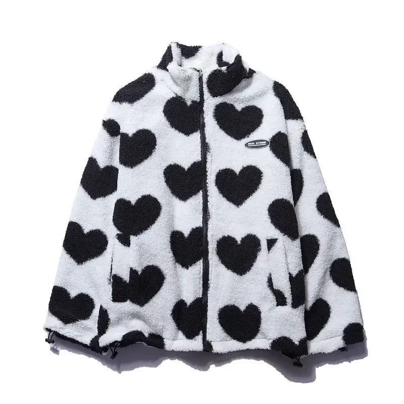 Andrea | Women’s reversible heart fleece jacket