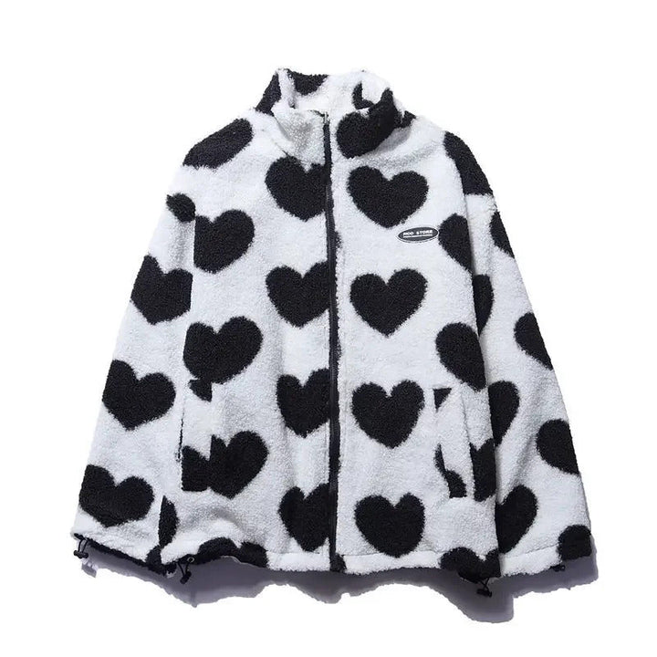 Andrea | Women’s reversible heart fleece jacket