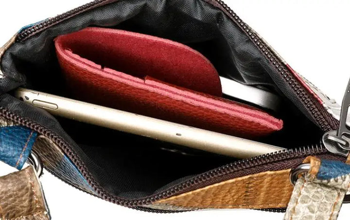 Kaylee | Women’s geometric patchwork vegan leather crossbody bag