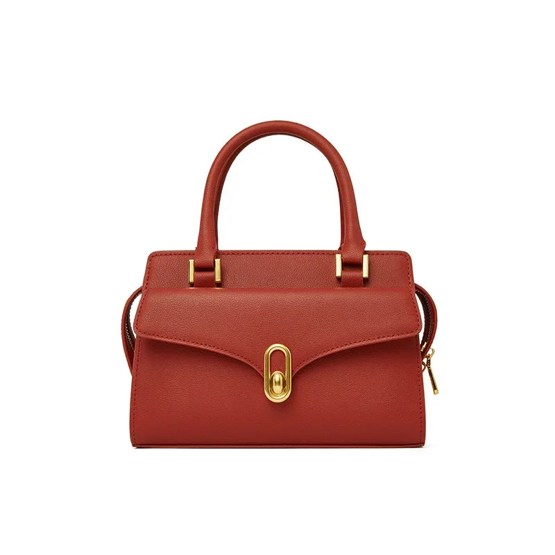 Selena | Women’s genuine leather handbag with gold accents