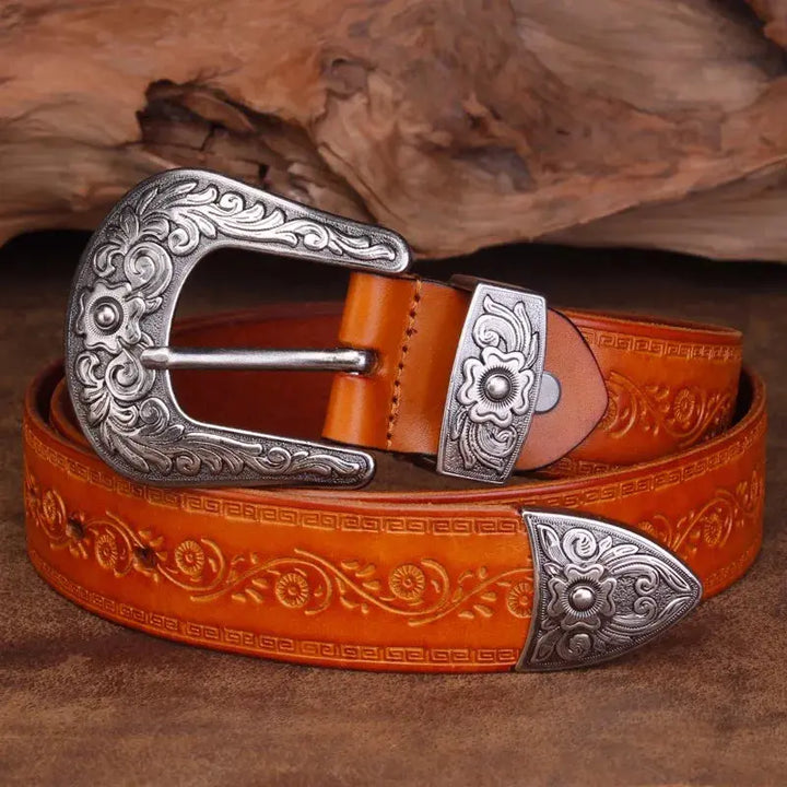 Logan | Men's belt with antique buckle