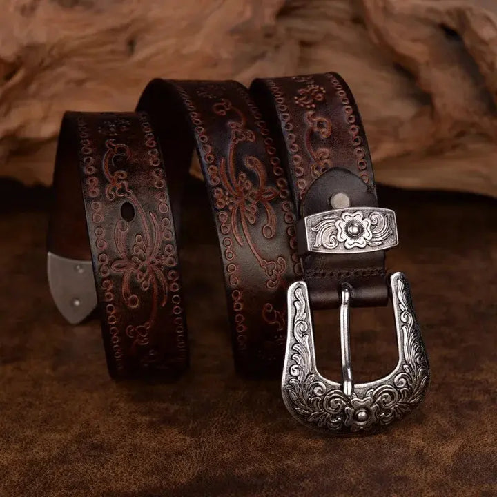 Logan | Men's belt with antique buckle