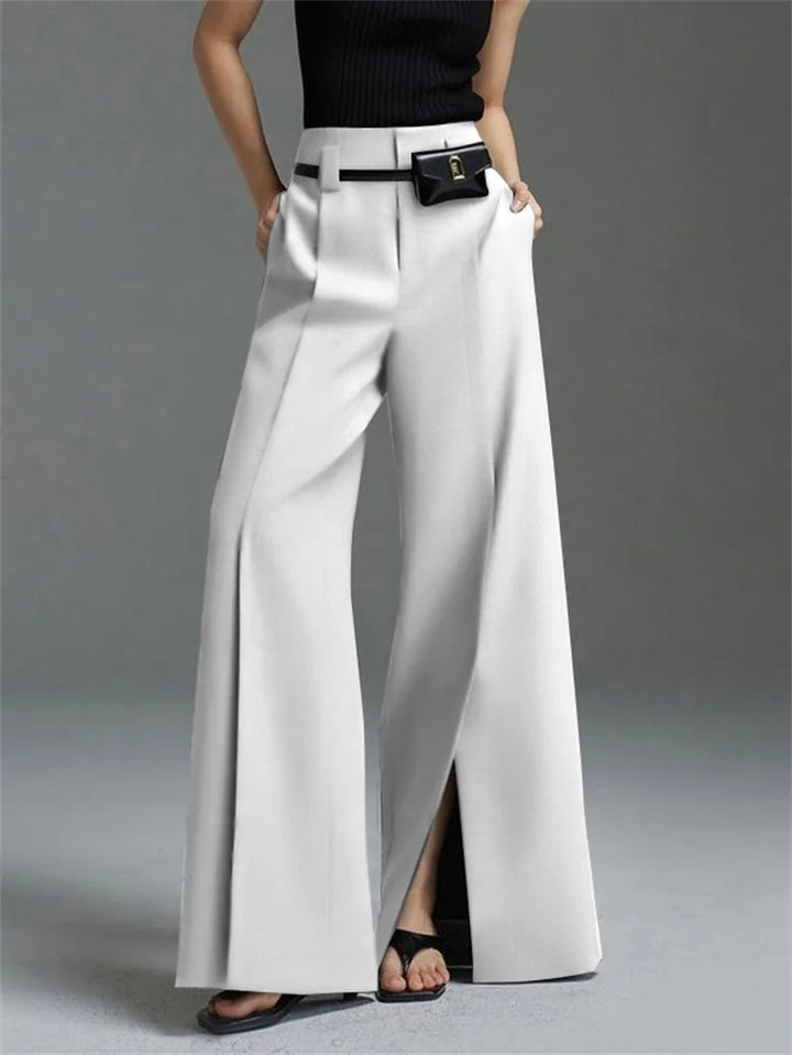 Aria | Semi-slit wide-leg pants