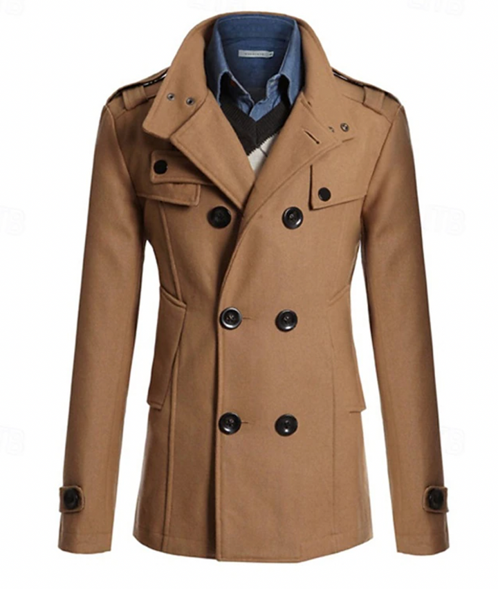 Luis | Men’s casual trench coat with double-breasted detail