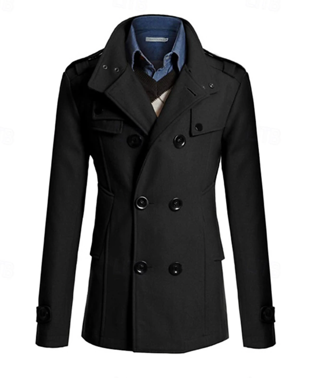 Luis | Men’s casual trench coat with double-breasted detail