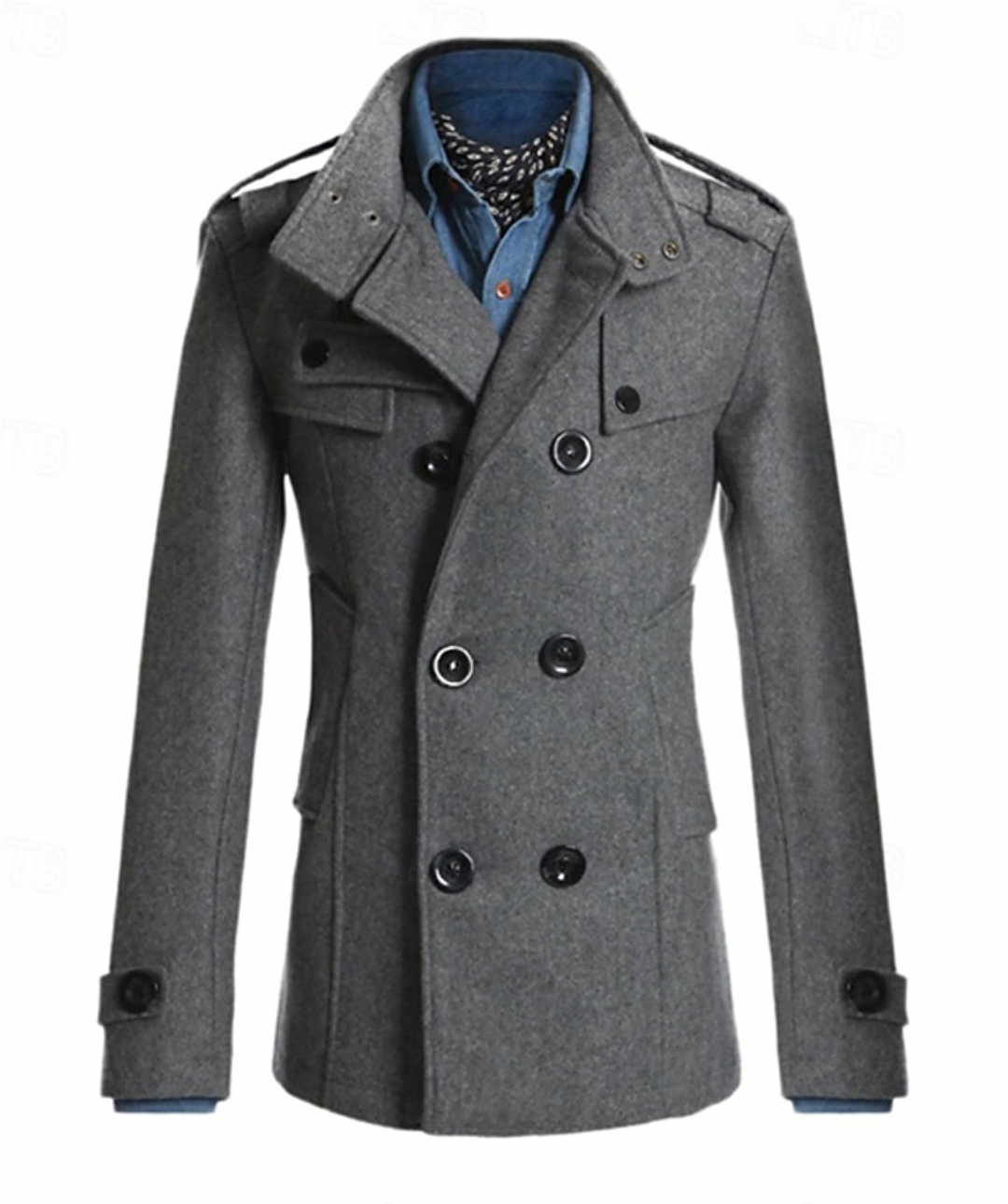 Luis | Men’s casual trench coat with double-breasted detail