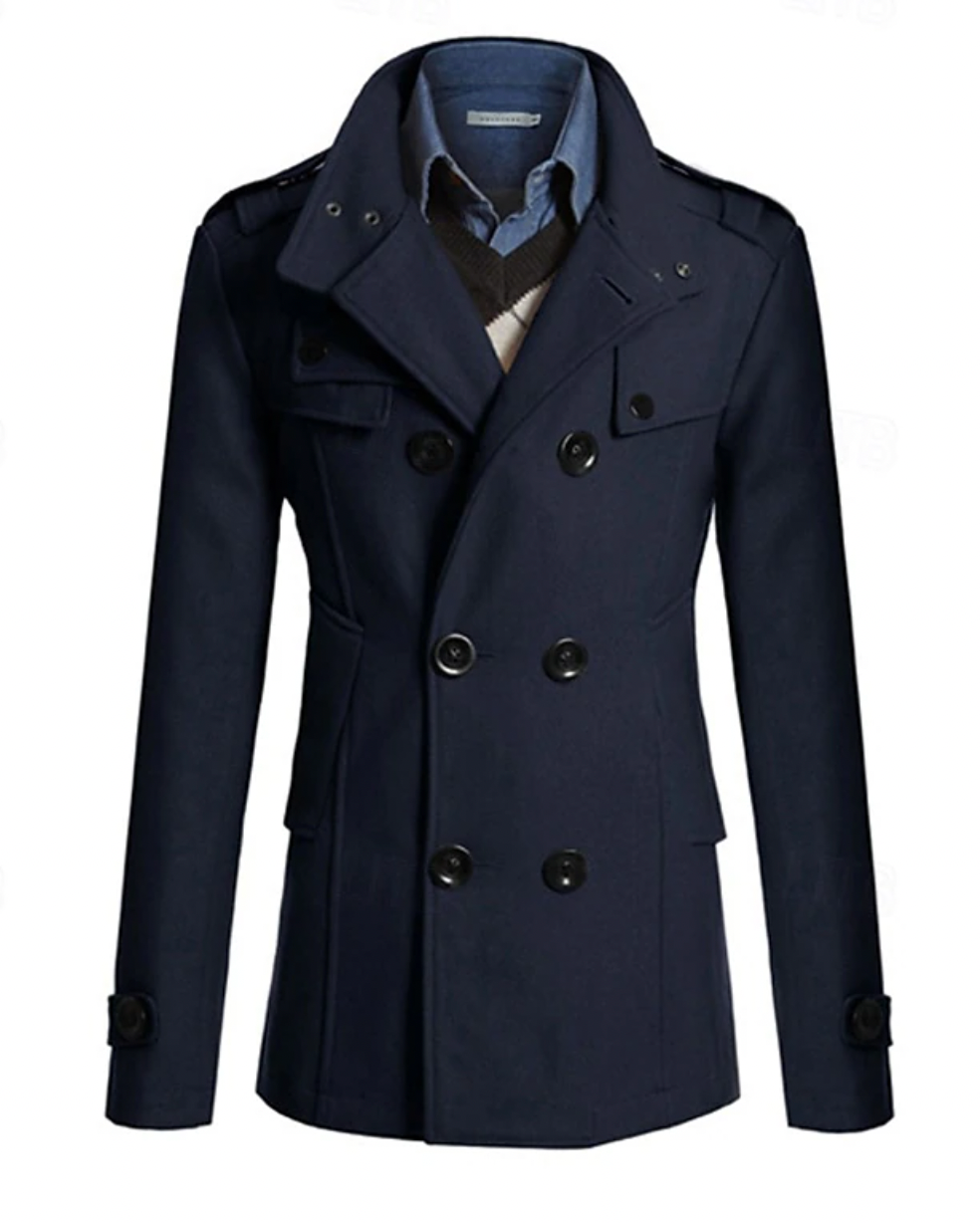 Luis | Men’s casual trench coat with double-breasted detail