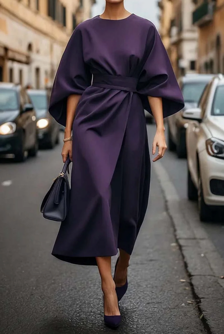 Therese | Women's midi dress with belted waist