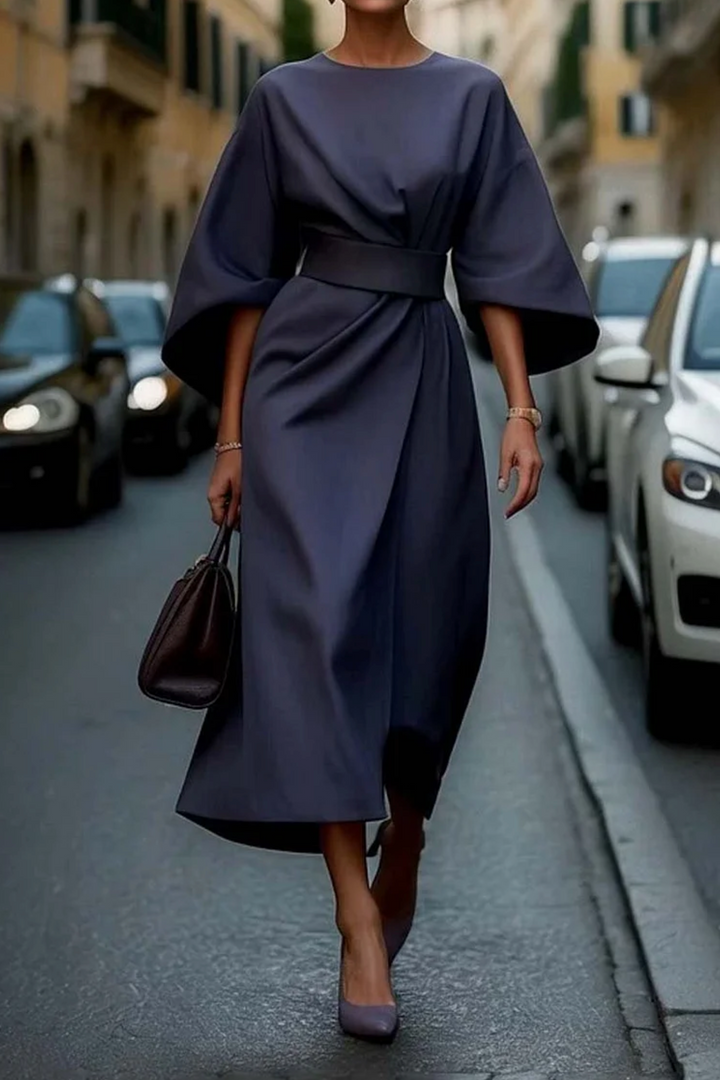 Therese | Women's midi dress with belted waist