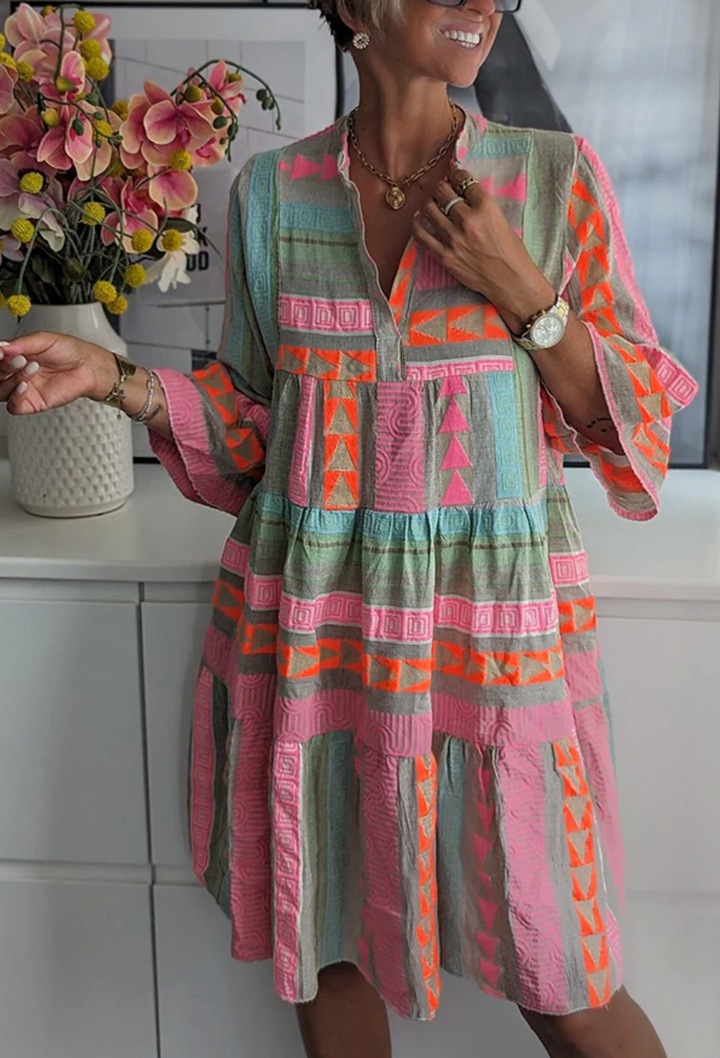 Stacey | Embroidered boho mini dress