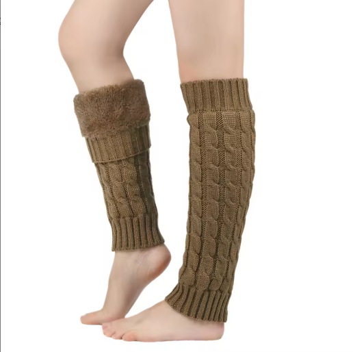 Virma | Women’s super-thick fleece lined rib-knit leg warmers with extended seasonal coverage