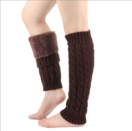 Virma | Women’s super-thick fleece lined rib-knit leg warmers with extended seasonal coverage