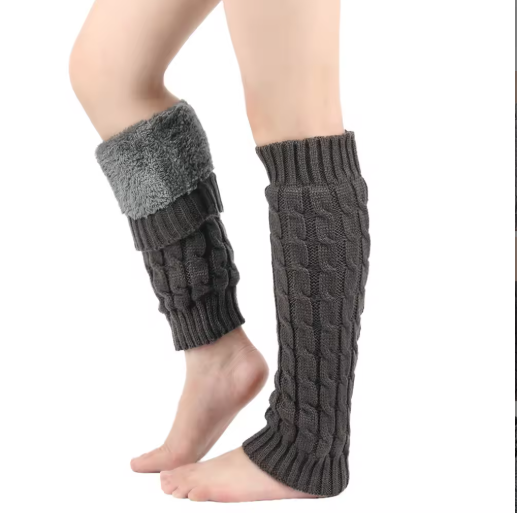 Virma | Women’s super-thick fleece lined rib-knit leg warmers with extended seasonal coverage