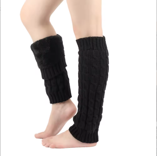 Virma | Women’s super-thick fleece lined rib-knit leg warmers with extended seasonal coverage