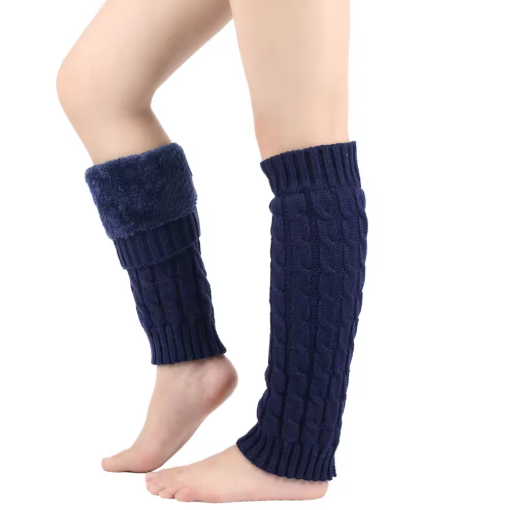 Virma | Women’s super-thick fleece lined rib-knit leg warmers with extended seasonal coverage