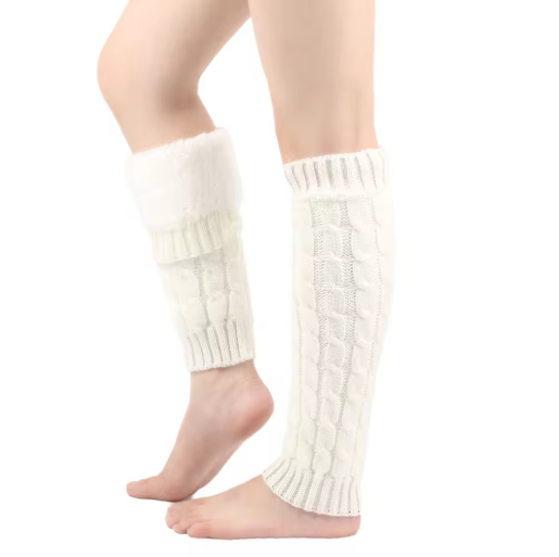 Virma | Women’s super-thick fleece lined rib-knit leg warmers with extended seasonal coverage