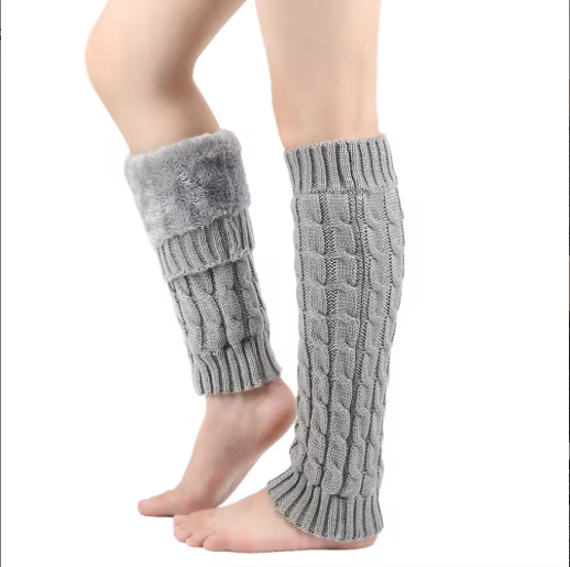 Virma | Women’s super-thick fleece lined rib-knit leg warmers with extended seasonal coverage
