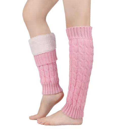 Virma | Women’s super-thick fleece lined rib-knit leg warmers with extended seasonal coverage