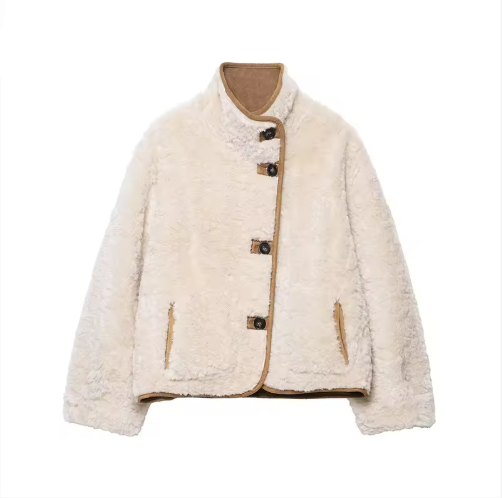 Naleia | Women’s reversible stand-collar jacket with a relaxed seasonal profile