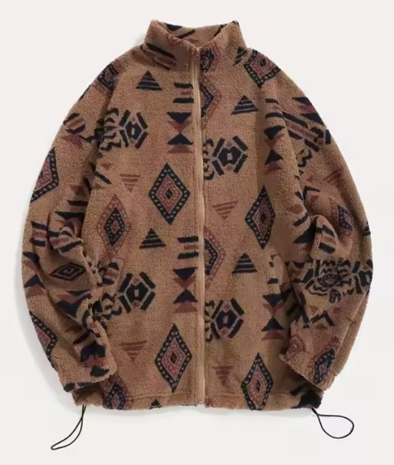 Erin | Women’s patterned fleece jacket with a soft full-zip silhouette