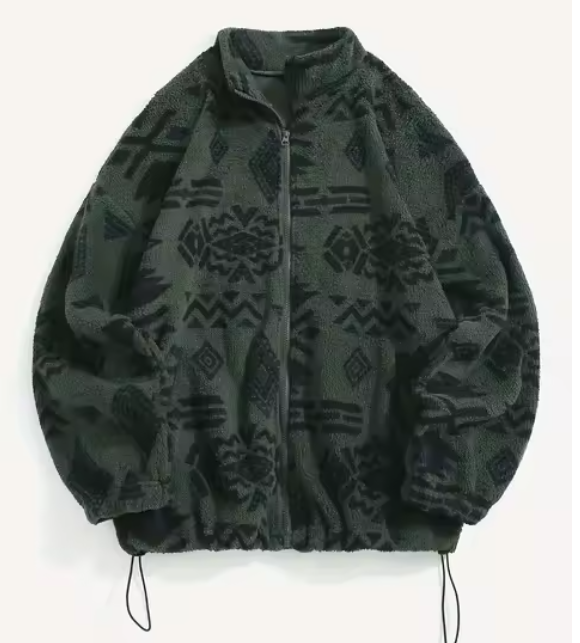 Erin | Women’s patterned fleece jacket with a soft full-zip silhouette