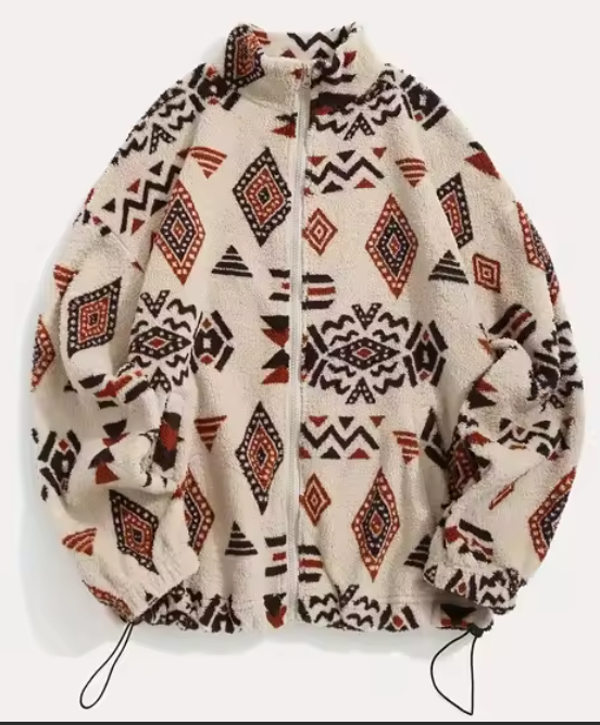 Erin | Women’s patterned fleece jacket with a soft full-zip silhouette