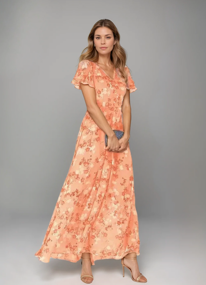 Bijou | Women’s elegant draped midi dress with flattering silhouette