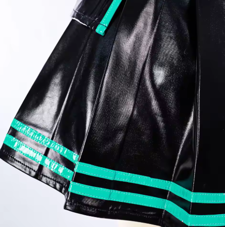 Harley | Women’s black patent leather anime cosplay costume set with accessories