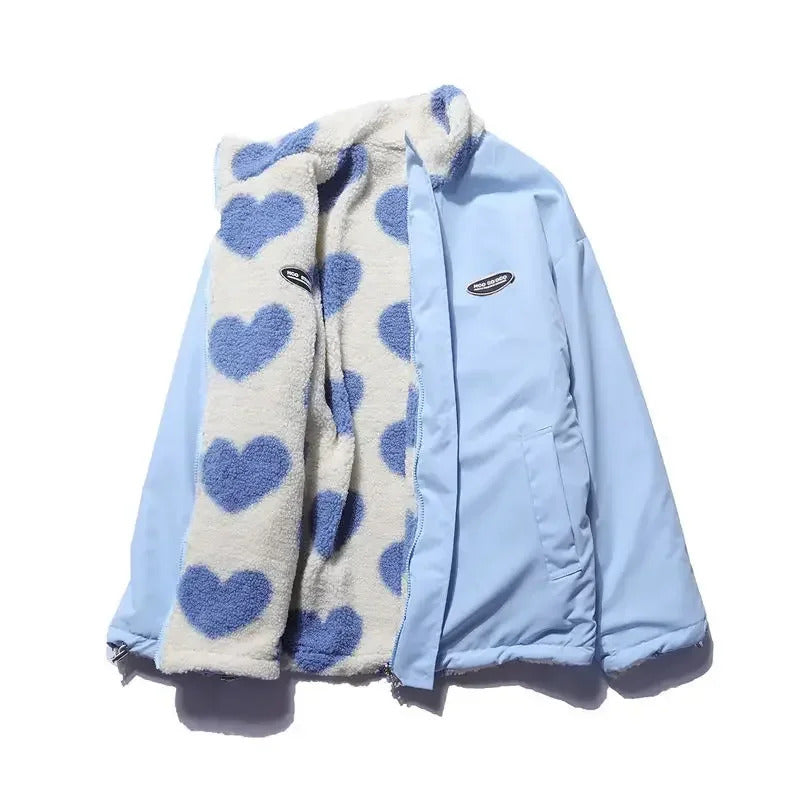 Andrea | Women’s reversible heart fleece jacket