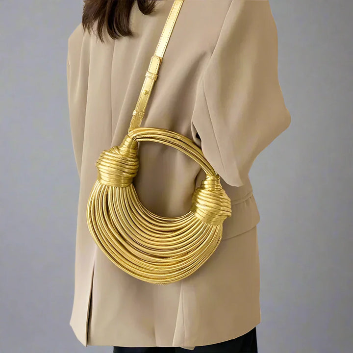 Laureen | Women’s crossbody wrap bag with sculptural design and detachable strap